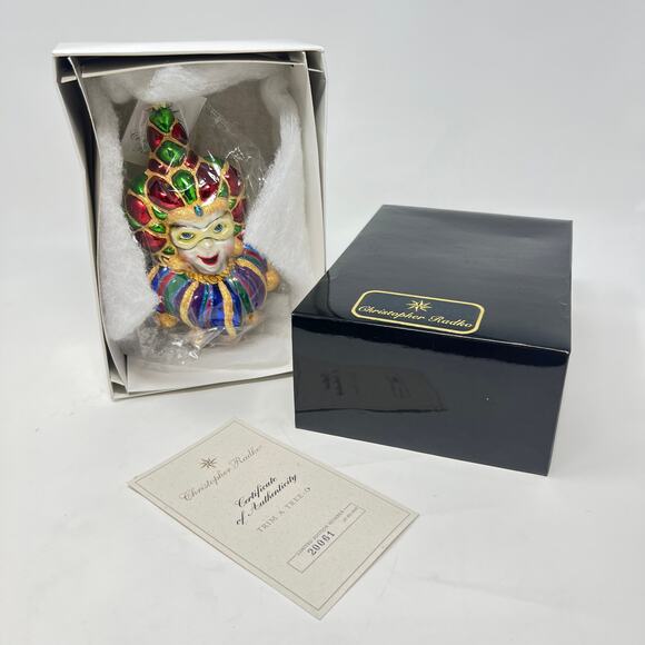 Christopher Radko Merry Masquerade Ornament Harlequin NOLA Festive NIB Retired - Picture 2 of 10